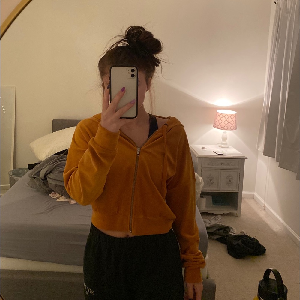 velvet cropped hoodie